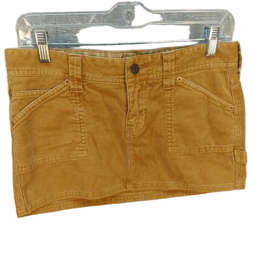 Hollister Camel Corduroy Mini Skirt Size 3 Juniors